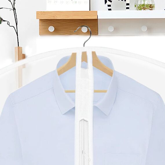 12 Stück Kleiderhüllen mit Reißverschluss, staubdicht, wasserdicht, wasserdicht, staubdicht, transparente Schutzhüllen für Hemden, Anzüge, Mäntel, Clothes, Covers Kleidertasche (weiß)