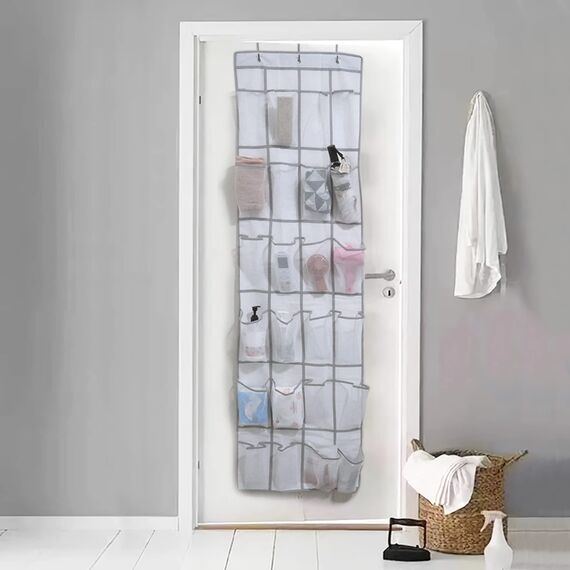 2 Stück Organizer über der Tür für Schuhe, Hängend Aufbewahrungstasche mit 24 Taschen, Schuhaufbewahrung Hängend, Multifunktionale Hängeorganizer für Schlafzimmer Wohnzimmer Badezimmer