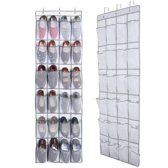 2 Stück Organizer über der Tür für Schuhe, Hängend Aufbewahrungstasche mit 24 Taschen, Schuhaufbewahrung Hängend, Multifunktionale Hängeorganizer für Schlafzimmer Wohnzimmer Badezimmer