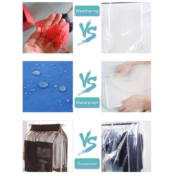 Ruibo Transparente Kleiderständer-Abdeckung, staubdicht, mit 2 haltbaren Reißverschlüssen, wasserdichter Schutz für Kleidung, L: 180,3 x 50,8 x 152,4 cm, Ethylen-Vinylacetat