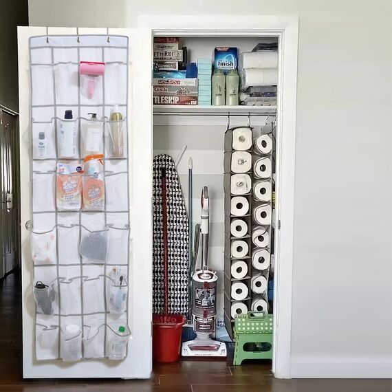 Organizer über der Tür für Schuhe, Hängend Aufbewahrungstasche mit 24 Taschen, Schuhaufbewahrung Hängend, Multifunktionale Hängeorganizer für Schlafzimmer Wohnzimmer Badezimmer