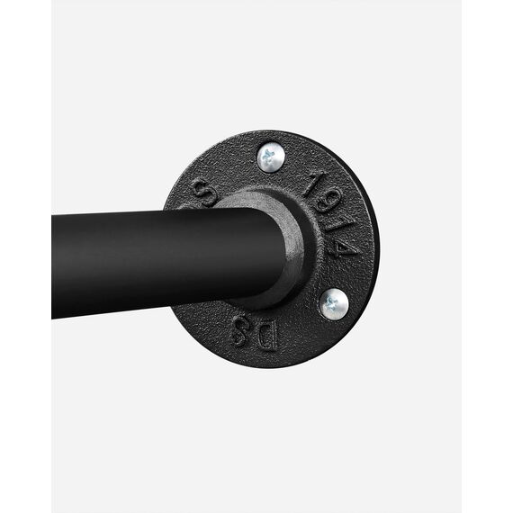 SONGMICS Wandgarderobe, Kleiderstange, Röhrenimitat, Industriestil, 112 x 30 x 29,3 cm, 60 kg Traglast, einfache Montage, für kleine Räume, Schwarz HSR64BK