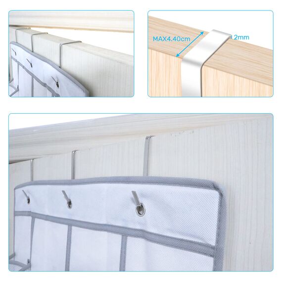 2 Stück Organizer über der Tür für Schuhe, Hängend Aufbewahrungstasche mit 24 Taschen, Schuhaufbewahrung Hängend, Multifunktionale Hängeorganizer für Schlafzimmer Wohnzimmer Badezimmer