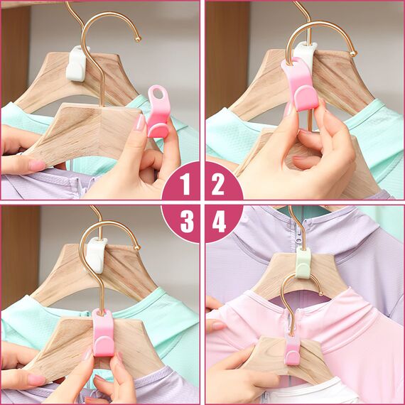 Dreamark Platzsparende Kleiderbügel, 60 Stück, ABS-Kunststoff, mehrfarbig, Kleiderbügelverbinder, Aufbewahrungshaken