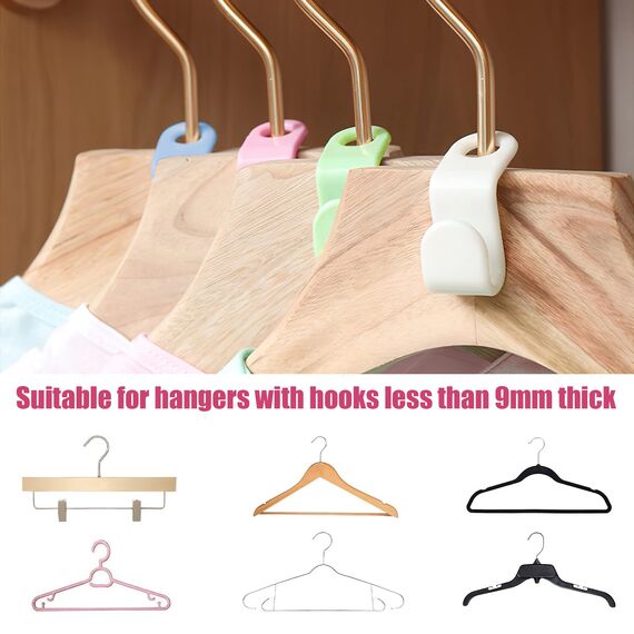 Dreamark Platzsparende Kleiderbügel, 60 Stück, ABS-Kunststoff, mehrfarbig, Kleiderbügelverbinder, Aufbewahrungshaken