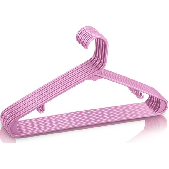 Utopia Home Kleiderbügel aus Kunststoff, 30 Stück, Kleiderbügel mit Haken, langlebig und platzsparend, Rosa