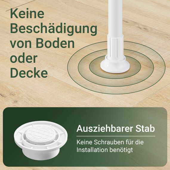 SoBuy Teleskop Kleiderständer, robuster Kleiderstange, verstellbarer offener Kleiderschrank für Schlafzimmer, Garderobenständer, Weiß FRG109-II-W