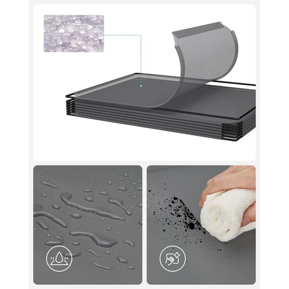 SONGMICS Schuhregal, Regalsystem, Steckregal, Set aus 16 Würfeln, DIY Regal, stapelbar, aus PP-Kunststoff, als Garderobe, für Schlafzimmer, Büro, 31 x 123 x 123 cm, grau LPC442G01