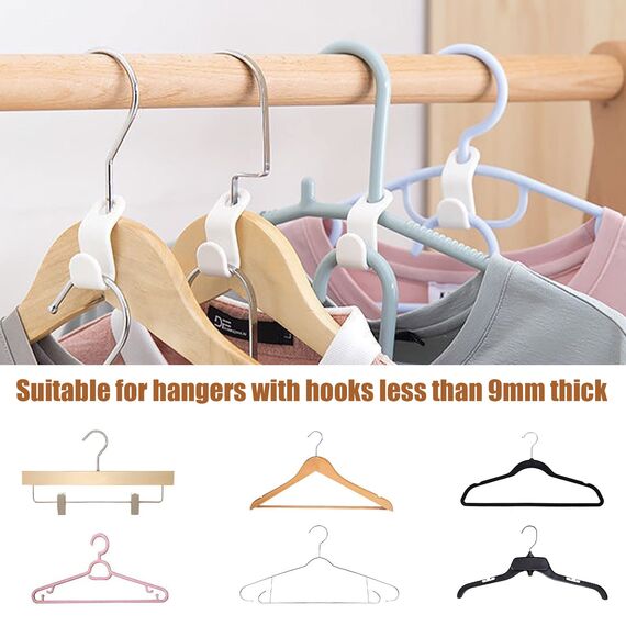 Kleiderbügel Haken Platzsparend 60 Stück Kleiderbügel Verbindungshaken Anschluss Kleiderschrank Organizer Krawattenhalter für mehr Platz und Ordnung im Schrank (Schwarz-Weiss)