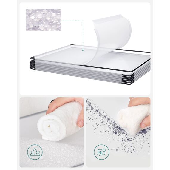 SONGMICS Schuhregal Kleiderschrank aus Kunststoff Regalsystem Aufbewahrungsregal mit 16 Fächern offenes Steckregal erweiterbar für Kleidung Spielzeug Tasche, weiß halbTransparent, LPC44L