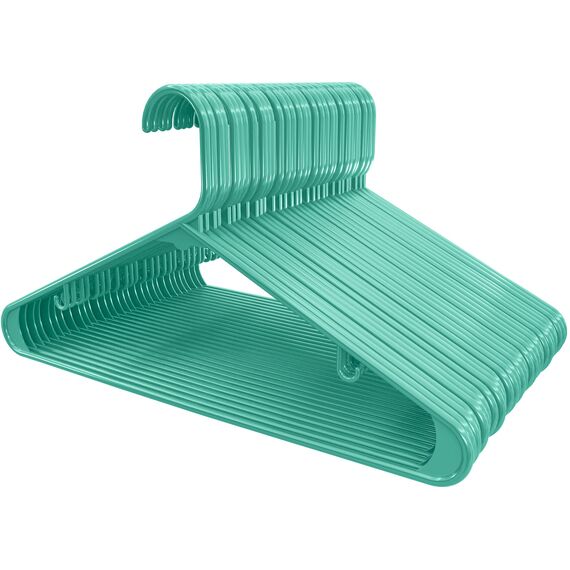 Utopia Home Kunststoff-Kleiderbügel, 50 Stück, Kleiderbügel mit Haken, langlebig und platzsparend, strapazierfähig, aquamarinblau, Rock-Kleiderbügel