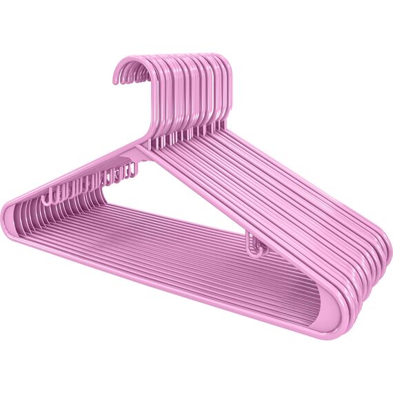 Utopia Home Kleiderbügel aus Kunststoff, 30 Stück, Kleiderbügel mit Haken, langlebig und platzsparend, Rosa