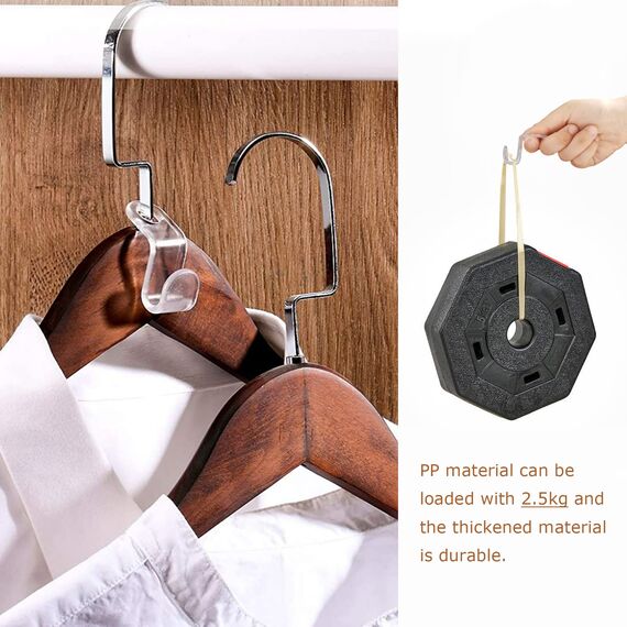 Kleiderbügel Platzsparend, 60 Stück Kleiderbügel Haken Anschluss Verbinder Kleiderschrank Organizer Krawattenhalter Platzsparende Verbindungshaken (Transparent)