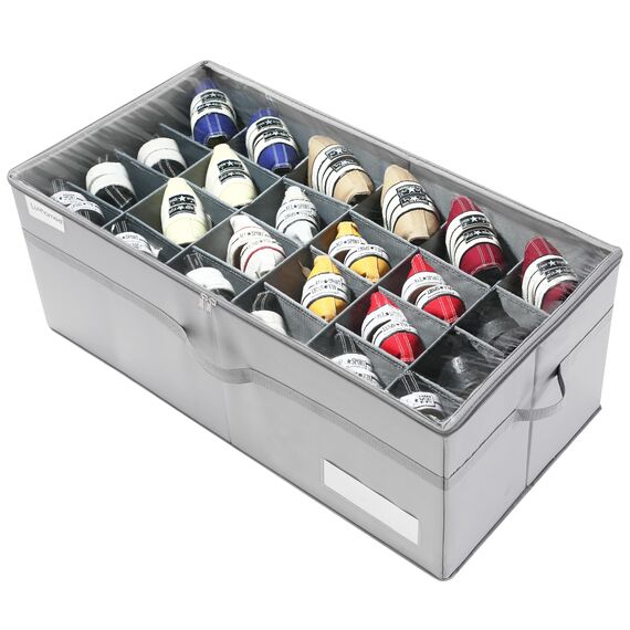 LUVHOMEE Schuhorganizer für Closet, Passt 24 Paare, große Schuhschrank, Schuhbox mit Durchsichtigem Deckel, Starke Aufbewahrungskiste für Schuhaufbewahrung, Platzsparender Shoe Rack mit Griffen, Grau