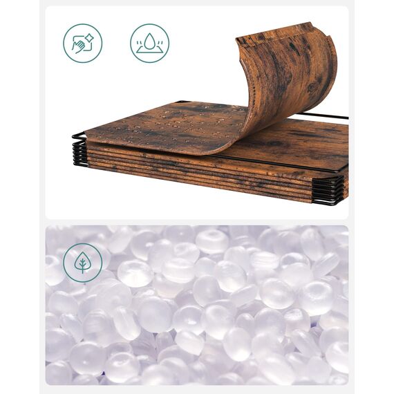 SONGMICS Schuhregal, Regalsystem, Steckregal, Set aus 16 Würfeln, DIY Regal, stapelbar, aus PP-Kunststoff, als Garderobe, für Schlafzimmer, Büro, 31 x 123 x 123 cm, vintagebraun LPC442A01