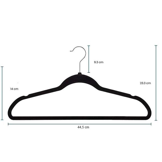 Ediesi, Samt-Kleiderbügel, 35 Stück, schwarz, rutschfest, weich, dünn, für Hose, Hemd, Rock, Anzüge (35 Stück, schwarz ohne Korwatte)