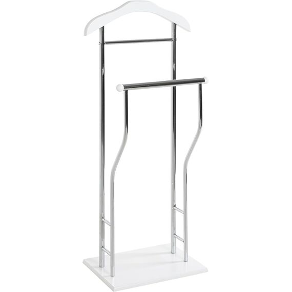 HAKU Herrendiener für Schlafzimmer stiller Diener Badezimmer chrom, weiß, MDF Metall - Maße: B 45 x H 110 x T 30 cm, Style: Modern