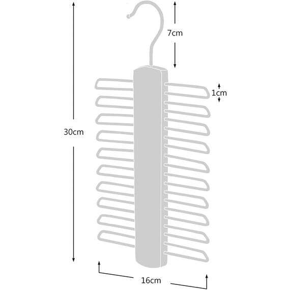 Hangerworld Holz 20 bar Krawatte Rack Kleiderbügel - Schal, Gürtel, Zubehör Organizer - Beige / Natur