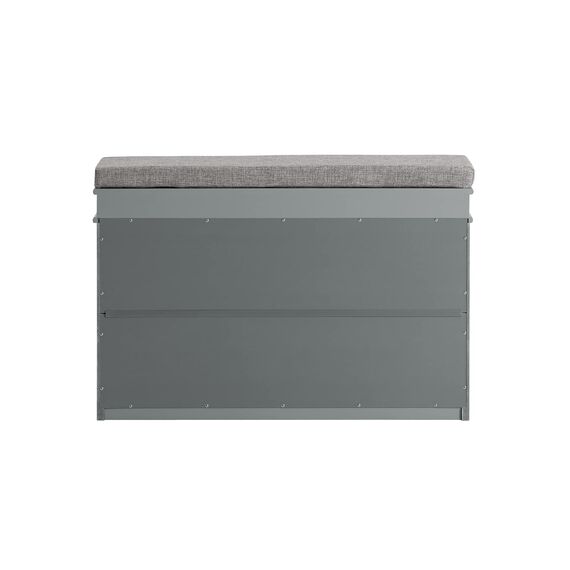 SoBuy Schuhbank mit Sitzkissen und Stauraum Schuhschrank mit Klappe, Schuhregal schmal platzsparende Sitzbank mit Stauraum für Flur, Wohnzimmer, Schlafzimmer, bis 150 kg Hellgrau 75x51x24cm FSR82-L-HG