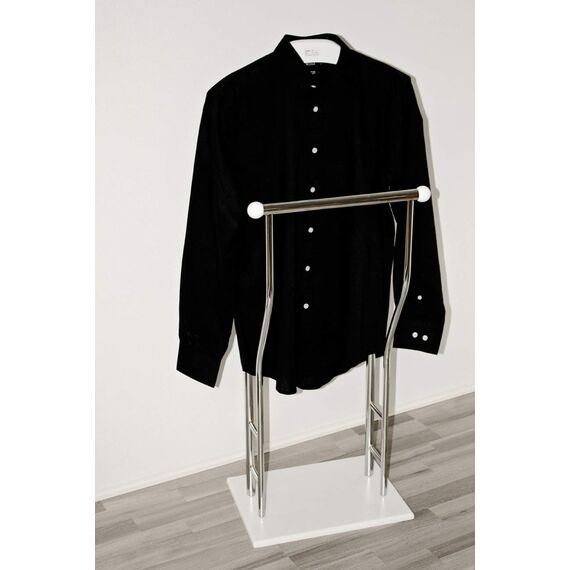 HAKU Herrendiener für Schlafzimmer stiller Diener Badezimmer chrom, weiß, MDF Metall - Maße: B 45 x H 110 x T 30 cm, Style: Modern