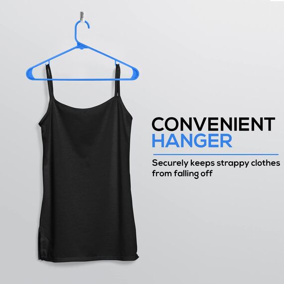 Utopia Home Kunststoff-Kleiderbügel, 50 Stück, Kleiderbügel mit Haken, langlebig und platzsparend, strapazierfähig, blau, Rock-Kleiderbügel