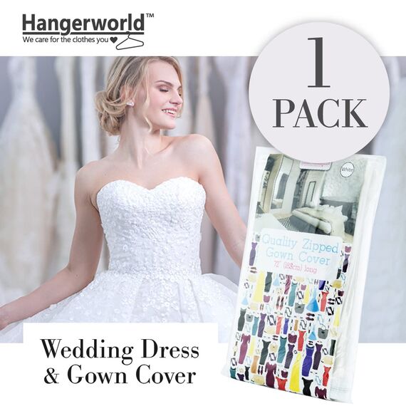 Atmungsaktiver Kleidersack für Hochzeitskleider - Weiß - 183 cm - Hangerworld