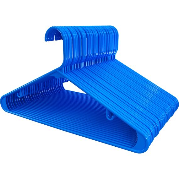 Utopia Home Kunststoff-Kleiderbügel, 50 Stück, Kleiderbügel mit Haken, langlebig und platzsparend, strapazierfähig, blau, Rock-Kleiderbügel