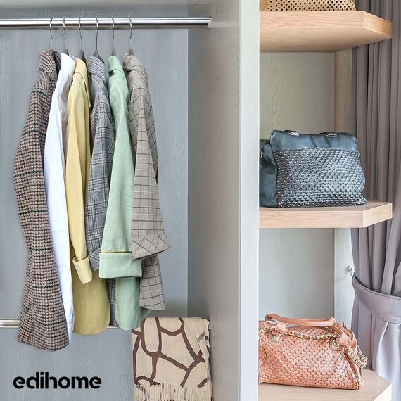 Ediesi, Samt-Kleiderbügel, 35 Stück, grau, mit Krawatte, rutschfest, weich, dünn, für Hose, Hemd, Rock, Anzüge (35 Stück, Grau mit Korbato)