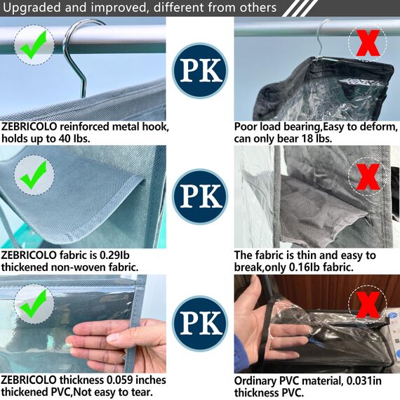 zebricolo, aufbewahrung handtaschen, große, Taschen aufbewahrung, Platzsparend, handtaschen Organizer, grau, handtaschen aufbewahrung,1 Stücke