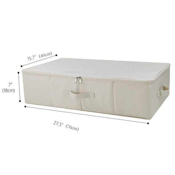 iwill CREATE PRO 2er-Pack, faltbare Aufbewahrungsboxen mit Deckel unter dem Bett, platzsparende Aufbewahrungsboxen für Schlafzimmer, Kleiderschrank, Dachboden, Beige