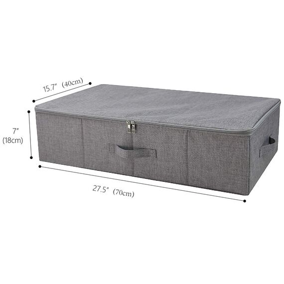 iwill CREATE PRO Faltbare starre Unterbett-Aufbewahrungsbehälter für Kleidung, Schuhe, Decken, Bettdecken auf der Garderobe, Schlafzimmer-Organisationsbox, dunkelgrau