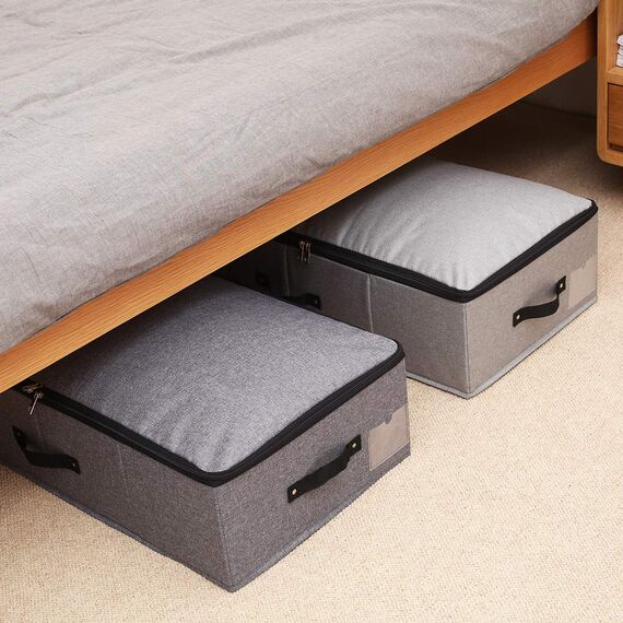 iwill CREATE PRO Aufbewahrungsbox für unter dem Bett (75x38x18 cm) – Organizer für Decken, Bettwäsche & Winterkleidung – Dunkelgraue Stauraum-Lösung mit Deckel – Platzsparend & Staubdicht