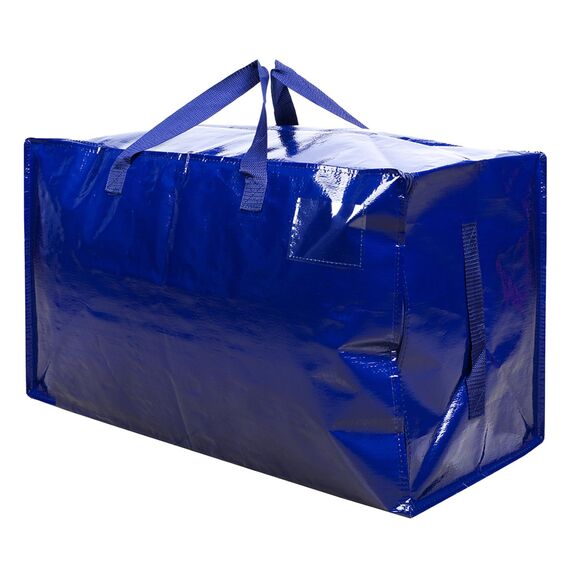 VENO 102 Liter Große Aufbewahrungstasche mit Deckel, Strapazierfähige Griffe und Reißverschlüssen für Umzug, Kleideraufbewahrung, Hausbedarf, wasserabweisend (Blau, 6er-Pack)