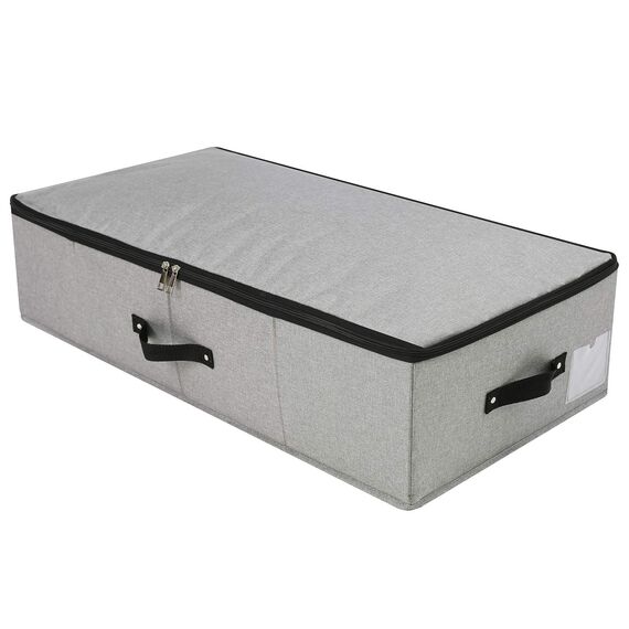 iwill CREATE PRO Aufbewahrungsbox für unter dem Bett (75x38x18 cm) – Organizer für Decken, Bettwäsche & Winterkleidung – Dunkelgraue Stauraum-Lösung mit Deckel – Platzsparend & Staubdicht