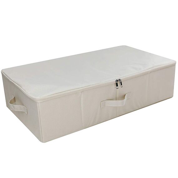 iwill CREATE PRO IKEA Style Fabric Folding Under Bed Aufbewahrungsbox Organizer mit Deckel, zusammenklappbare Decken, Bettdecken Aufbewahrungskörbe, Beige