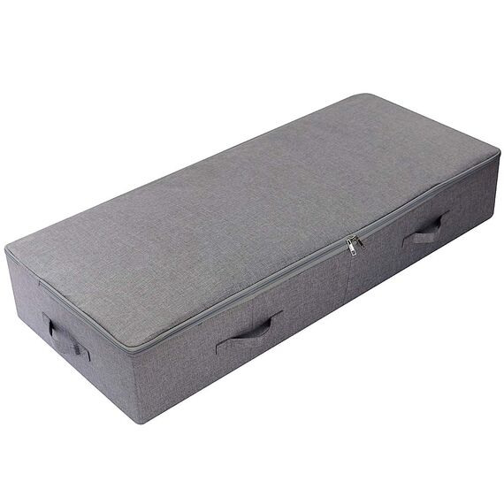 Amonsen 100 * 43 * 18cm Boden Schuhe Lagerung Organizer Behälter mit Deckel, staubdicht und atmungsaktiv, strapazierfähiges Kunststoffbrett in Boxen, dunkelgrau