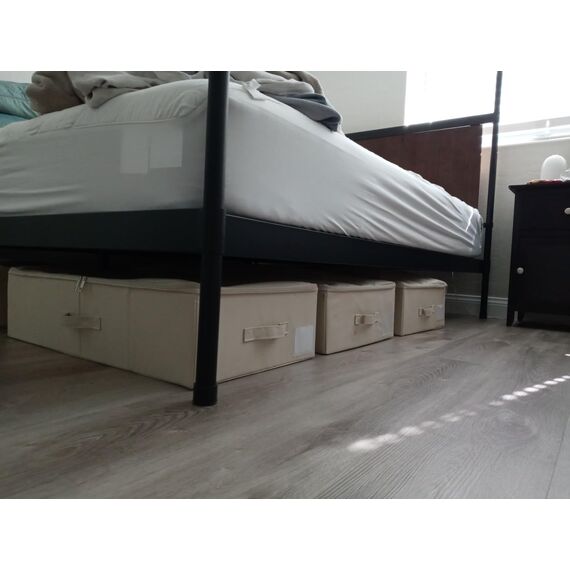 iwill CREATE PRO 2er-Pack, Unterbett-Schuhaufbewahrungsboxen mit Reißverschlussabdeckung, Decken, Kleideraufbewahrungsbehälter, faltbar, starr & waschbar, dunkelgrau