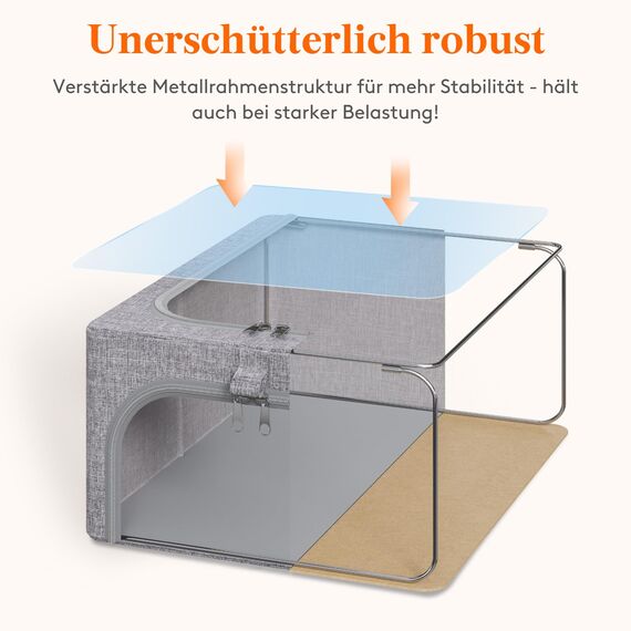 Lifewit 4 Stück Kleideraufbewahrungsbehälter mit Metallrahmen, Faltbare Aufbewahrungsbox mit Deckel, 25L Stapelbare Aufbewahrungsbeutel Stoffbehälter Organizer mit Klarsichtfenster, Robuste Griffe