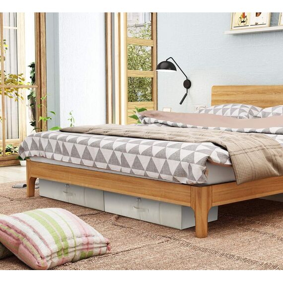 iwill CREATE PRO IKEA Style Fabric Folding Under Bed Aufbewahrungsbox Organizer mit Deckel, zusammenklappbare Decken, Bettdecken Aufbewahrungskörbe, Beige