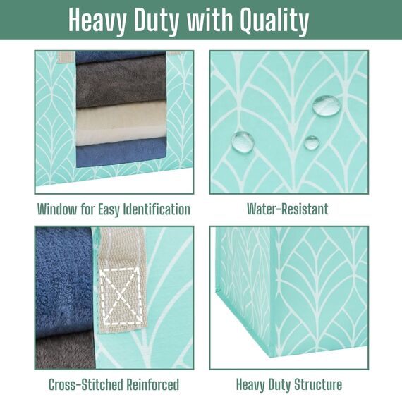 VENO Umzugstaschen 10 Stück Aufbewahrungstasche mit Griffe und Reißverschlüssen, Kleideraufbewahrung Umzugskartons, Faltbare Aufbewahrung Boxen,Transporttasche (Immergrün, 10er-Pack)