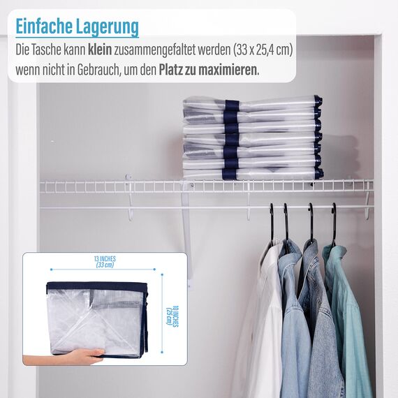 VENO 102 Liter Große Aufbewahrungstasche, Aufbewahrungsbox mit Deckel, Starke Griffe Umzugstaschen mit Reißverschlüssen, Alternative Umzugskartons, Faltbare Kleideraufbewahrung (Transparent, 2er Pack)