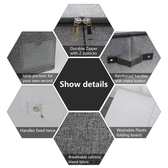 iwill CREATE PRO Extra Länge Unter Bett Aufbewahrung Organisation Behälter für Schuhe, Kleidung, Bettwäsche, 90 * 42 * 18 cm, Schwarz Grau