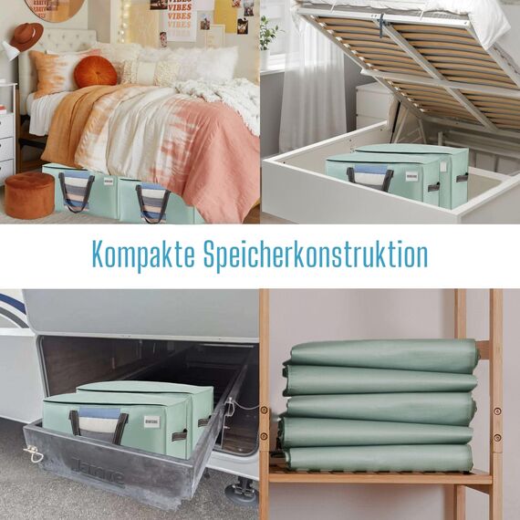 VENO Umzugstaschen 10 Stück Aufbewahrungstasche mit Griffe und Reißverschlüssen, Kleideraufbewahrung Umzugskartons, Faltbare Aufbewahrung Boxen,Wasserdichte Transporttasche (Hellgrün, 10er-Pack)