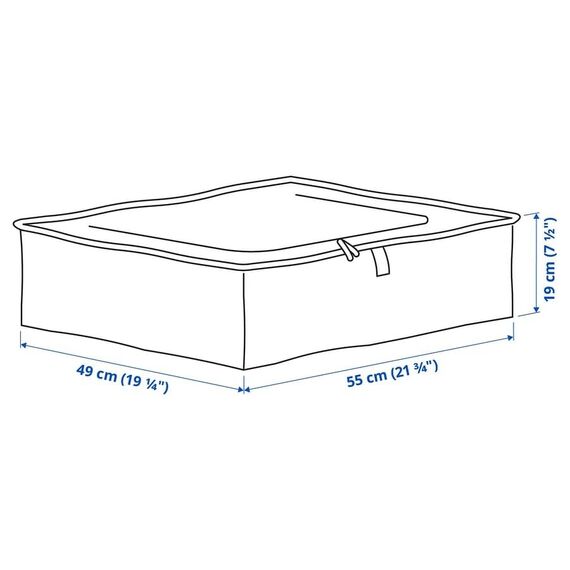 IKEA PARKLA Aufbewahrungsbox, 2x 55 x 49 x 19 cm, Polypropylen, Reißverschluss, Zusammenklappbar