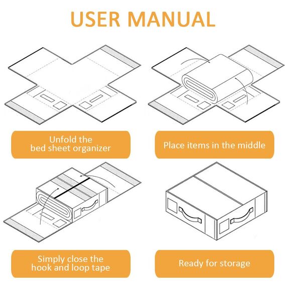 WANGIRL 6 Stück Aufbewahrung Bettwäsche Organizer, Faltbarer Aufbewahrungstasche für Bettlaken Kann in Kleiderschrank, Unterbett und in Schubladen, Aufbewahrungsbox für Bettlaken und Kleidung
