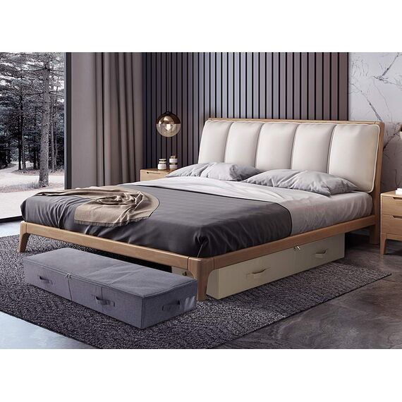 Amonsen 2er-Pack, 100X 43X 18cm Unterbett-Aufbewahrungskörbe für Schuhe, Pullover, Bettwäsche, Spielzeug usw. im Schlafzimmer, Wohnzimmer, Wohnmobil, Kleiderschrank, Schrank, Dunkelgrau