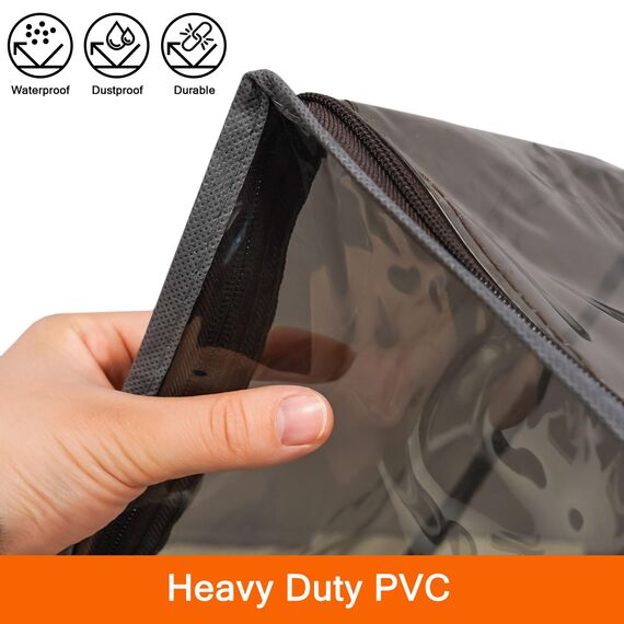 Vieshful 3 Stück Aufbewahrungstasche für Kleidung mit Verstärktem Griff Faltbare Unterbett Aufbewahrungsbox Vinyl Organizer für Bettdecke 40L Grau