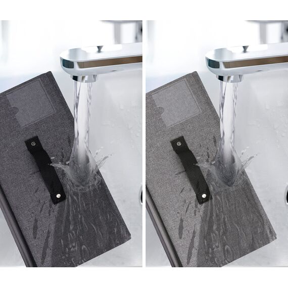 Faltbare stabile Unterbett-Aufbewahrungsbox mit Griff, Reißverschlussdeckel, Decken Kleidung Bettdecken Aufbewahrungsbehälter Organizer für Schlafzimmer und Schrank, 90×42×18cm, Schwarz Grau