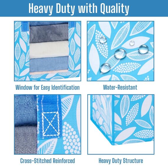 VENO Umzugstaschen 4 Stück Aufbewahrungstasche mit Griffe und Reißverschlüssen, Kleideraufbewahrung Umzugskartons, Faltbare Aufbewahrung Boxen,Transporttasche (Frühlingsbrise, 4er-Pack)