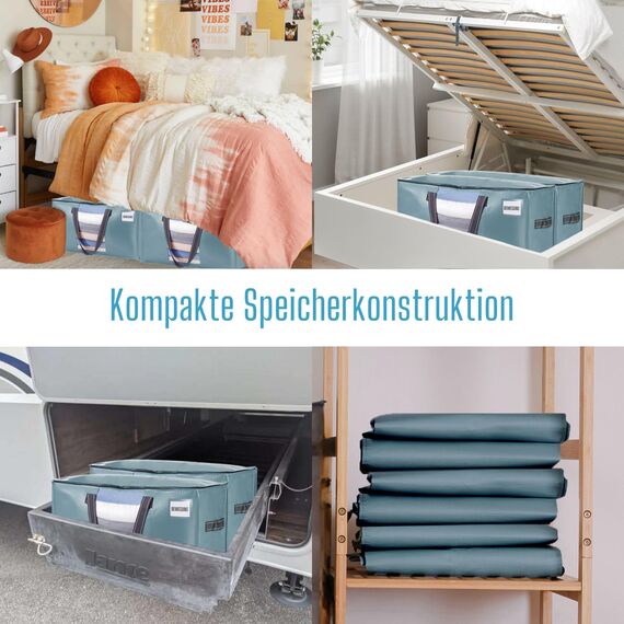 VENO Umzugstaschen 10 Stück Aufbewahrungstasche mit Griffe und Reißverschlüssen, Kleideraufbewahrung Umzugskartons, Faltbare Aufbewahrung Boxen,Wasserdichte Transporttasche (Hellblau, 10er-Pack)